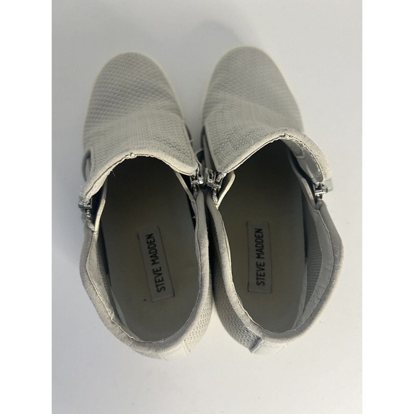 Steve Madden Click Wedge Bootie Women's Zip Up High Top Sneaker Gray Size 8 - Picture 6 of 10